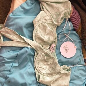 Princess Polly Pastel Mint Floral Satin Bra